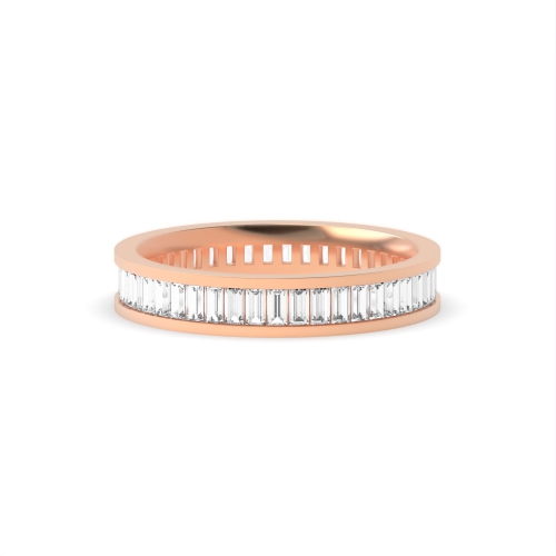 Channel Setting Baguette Rose Gold band Full Eternity Wedding Band