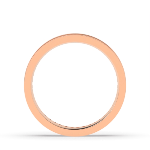 Channel Setting Baguette Rose Gold band Full Eternity Wedding Band