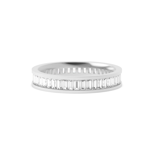 Channel Setting Baguette White Gold Full Eternity Diamond Ring