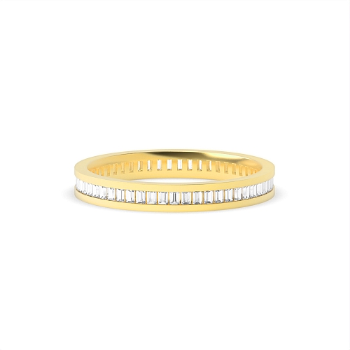 Channel Setting Baguette Yellow Gold 2.5mm to 5.0mm Band Diamond Rings