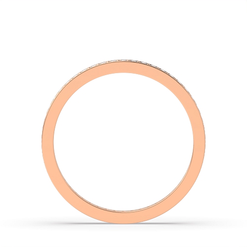 Pave Setting Round Rose Gold Scallop Diamond Rings