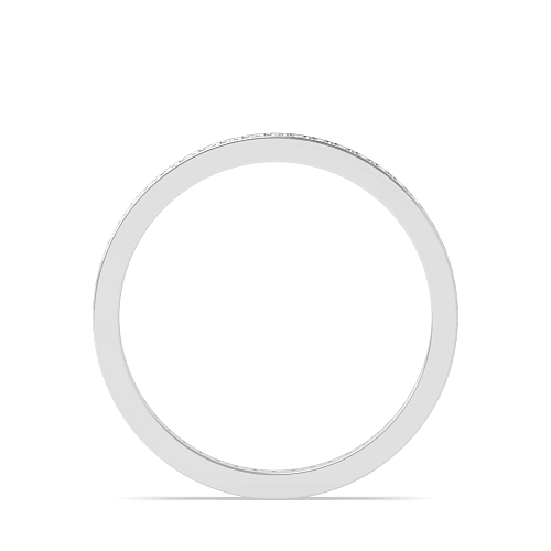 Pave Setting Round White Gold Scallop Full Eternity Diamond Rings