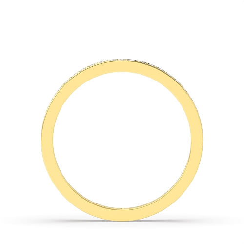 Pave Setting Round Yellow Gold Scallop Diamond Rings