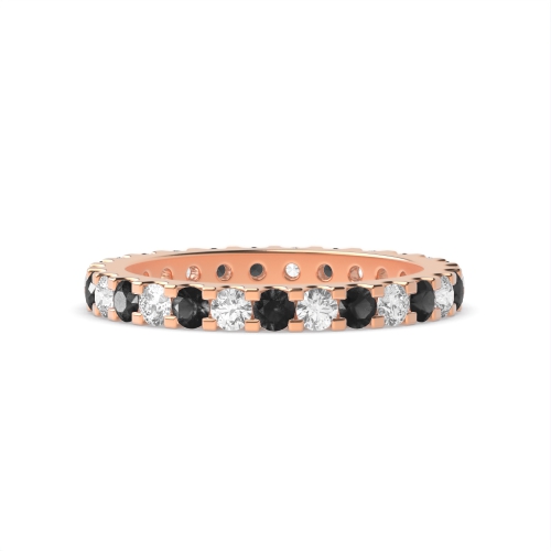 4 Prong Round Rose Gold And white Lab Grown Eternity Diamond Rings