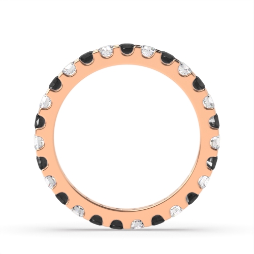 4 Prong Round Rose Gold And white Lab Grown Eternity Diamond Rings