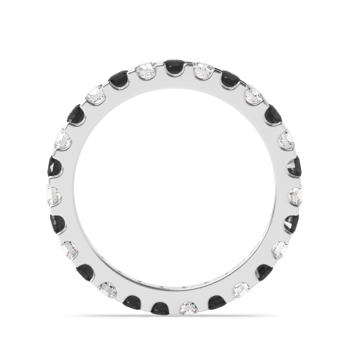 4 Prong Round White Gold And white Lab Grown Full Eternity Diamond Rings