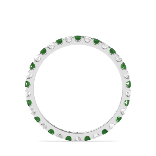 4 Prong Round Shared claws alternate diamond and Lab Grown Eternity Diamond Rings