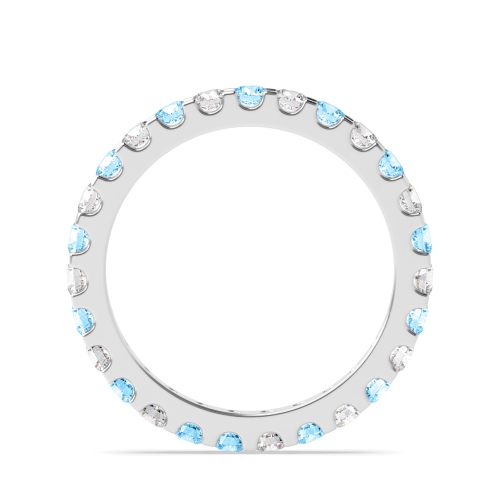 4 Prong Round Dapple Blue Lab Grown Diamond Rings