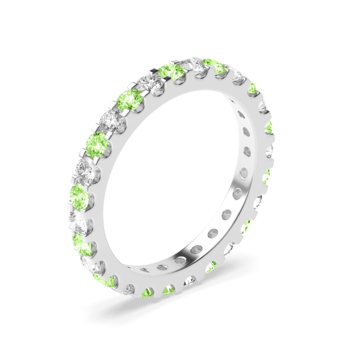 4 Prong Round Dapple Green Lab Grown Diamond Rings