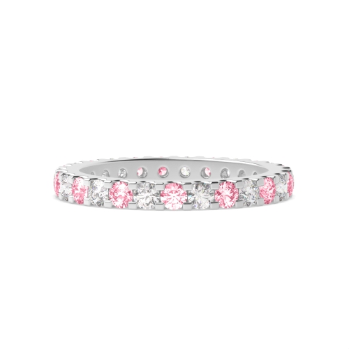 4 Prong Round Dapple Pink Lab Grown Diamond Rings