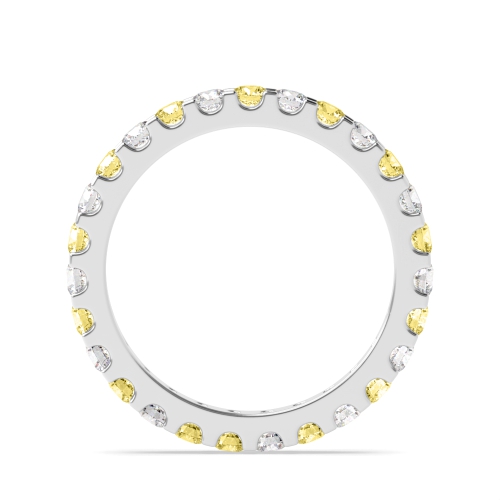 4 Prong Round White Gold Dapple Full Eternity Diamond Rings