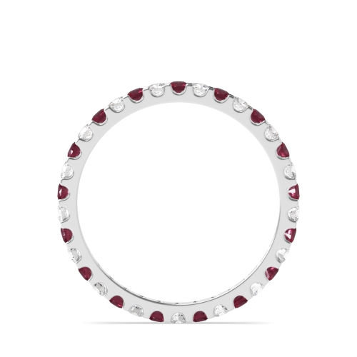 4 Prong Round Shared claws alternate diamond and Lab Grown Eternity Diamond Rings