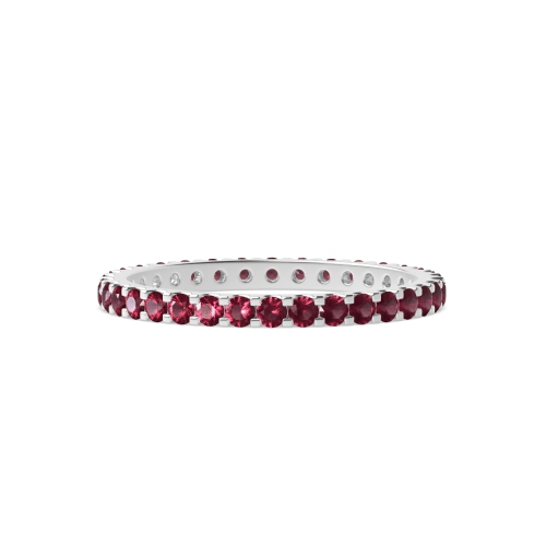 Classic Prongs Set Full Eternity Ruby Gemstone Rings (Available in 2.5mm to 3.5mm)