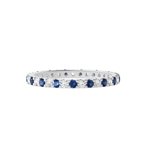 Classic Prongs Set Full Eternity Diamond and Gemstone Sapphire Rings (Available in 2.5mm to 3.5mm)