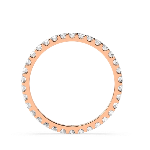 4 Prong Round Rose Gold classic Full Eternity Diamond Rings