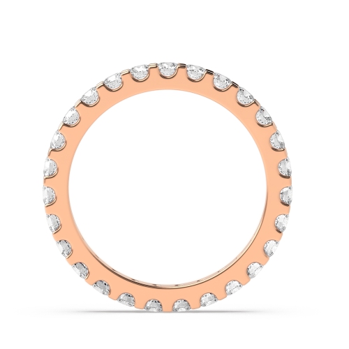 Pave Setting Round Rose Gold french Full Eternity Wedding Band