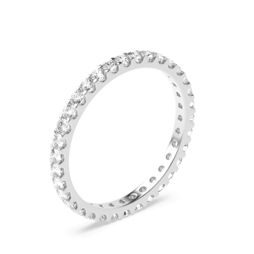 Pave Setting Round french Lab Grown Full Eternity Diamond Ring