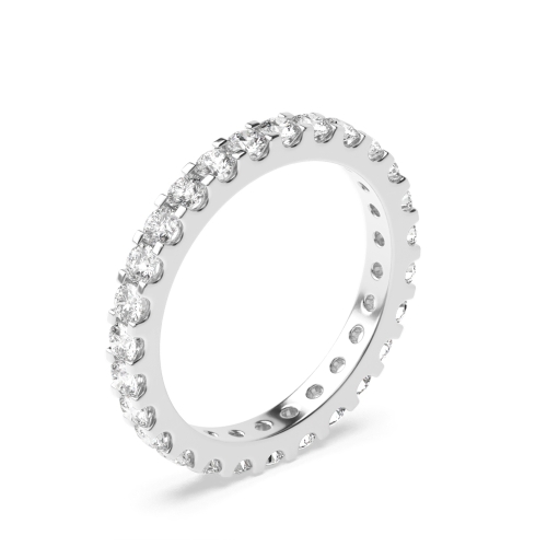 Pave Setting Round french Full Eternity Wedding Band