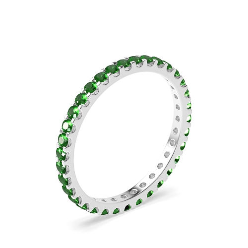 4 Prong Round classic Emerald Diamond Rings