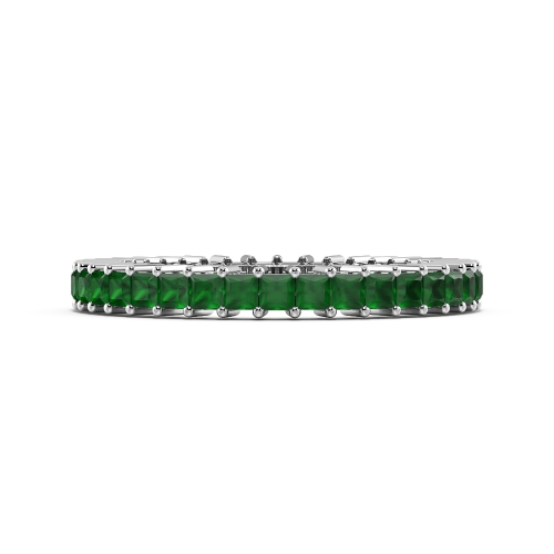 Prong Setting Princess Full Eternity Emerald Ring (Available in 2.5mm to 3.5mm)
