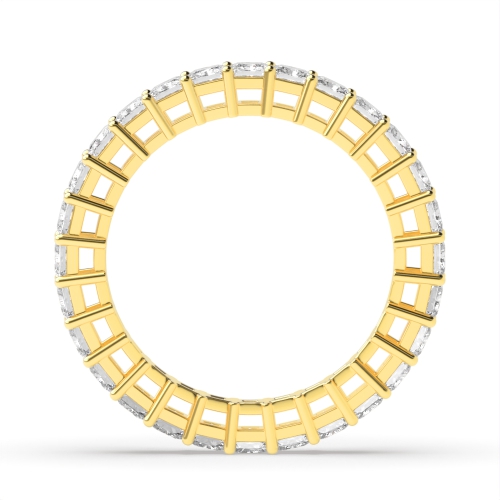 4 Prong Princess Yellow Gold Full Eternity Diamond Ring