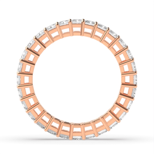 4 Prong Princess Rose Gold Setting Full Eternity Diamond Rings