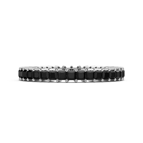 4 Prong Princess Setting Black Eternity Diamond Rings