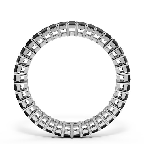 4 Prong Princess Setting Black Eternity Diamond Rings