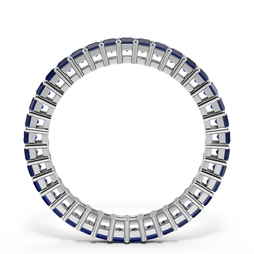 4 Prong Princess Setting Blue Sapphire Diamond Rings