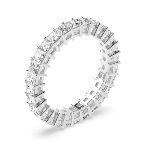 4 Prong Princess White Gold Full Eternity Diamond Ring