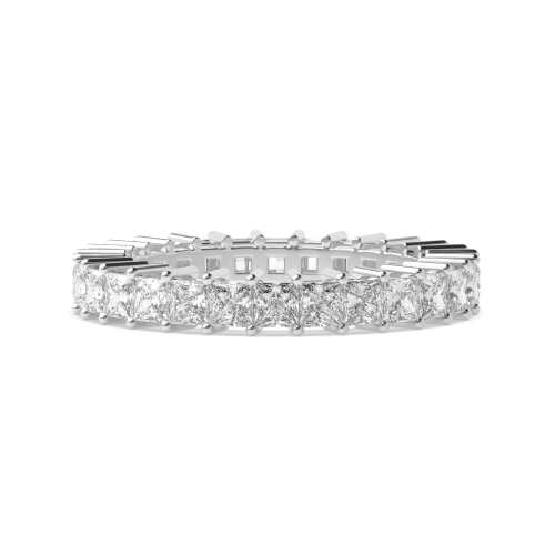 4 Prong Princess White Gold Full Eternity Diamond Ring