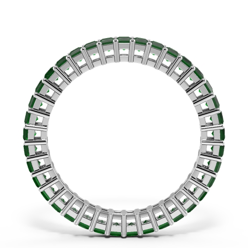 4 Prong Princess Setting Emerald Diamond Rings