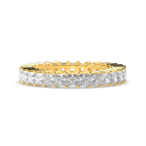 4 Prong Princess Yellow Gold Setting Diamond Rings