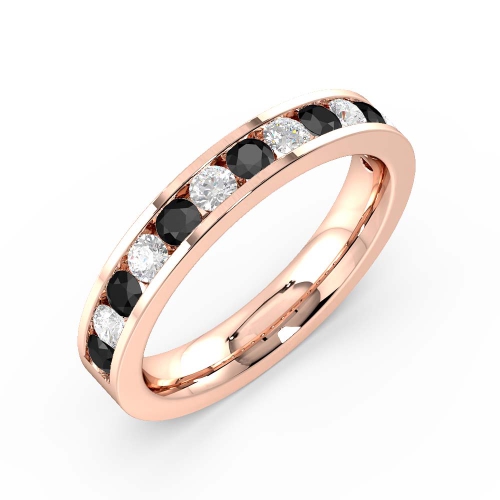 Channel Setting Round Rose Gold Lab Grown Eternity Diamond Rings