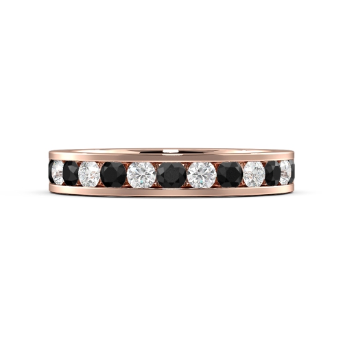 Channel Setting Round Rose Gold Lab Grown Eternity Diamond Rings