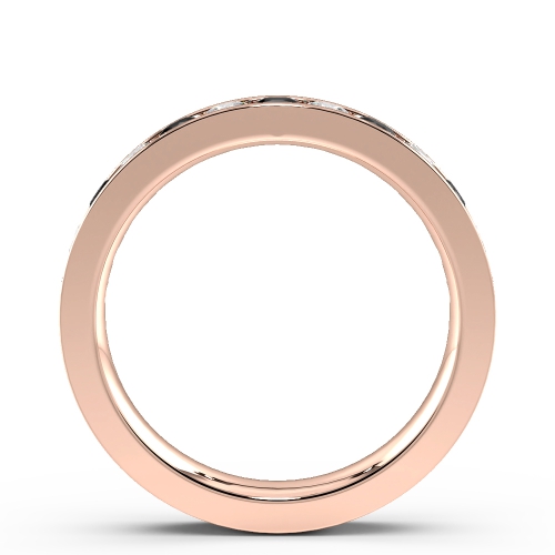 Channel Setting Round Rose Gold Lab Grown Eternity Diamond Rings