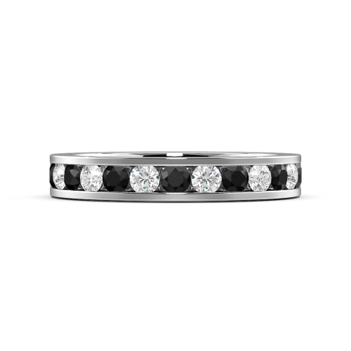 Channel Setting Round Platinum Lab Grown Eternity Diamond Rings