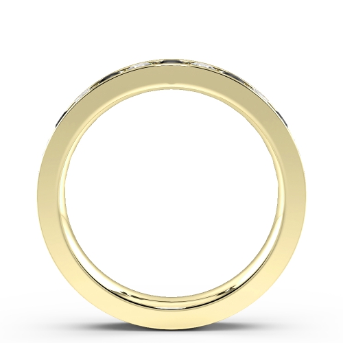 Channel Setting Round Yellow Gold Lab Grown Eternity Diamond Rings