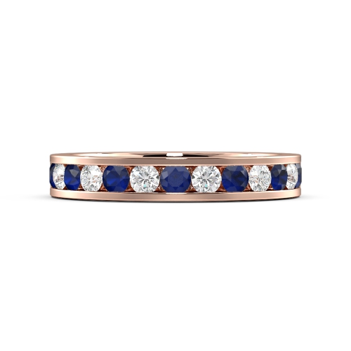Channel Setting Round Rose Gold And diamond Lab Grown Eternity Diamond Rings