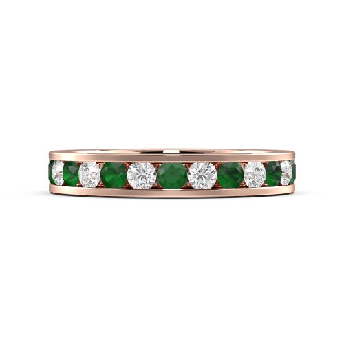 Channel Setting Round Rose Gold And diamond Lab Grown Eternity Diamond Rings