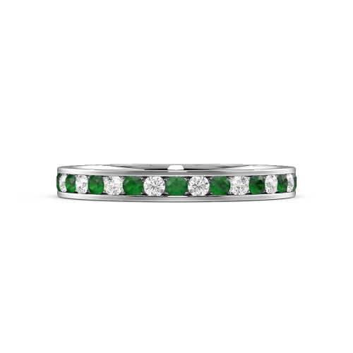 Channel Setting Round And diamond Lab Grown Eternity Diamond Rings