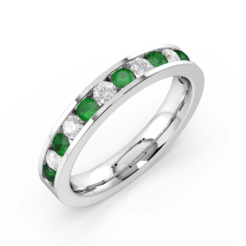 Channel Setting Round Platinum And diamond Lab Grown Eternity Diamond Rings