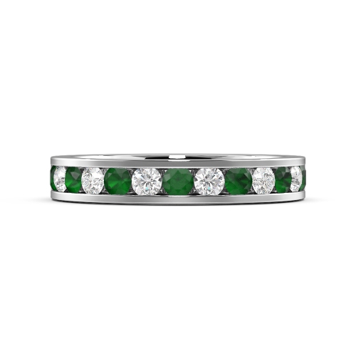 Channel Setting Round Platinum And diamond Lab Grown Eternity Diamond Rings