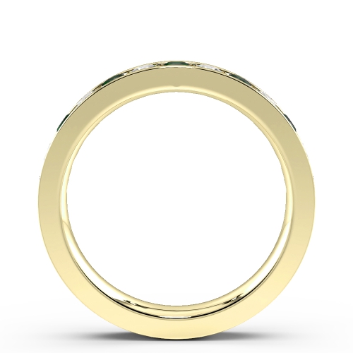 Channel Setting Round Yellow Gold And diamond Lab Grown Eternity Diamond Rings