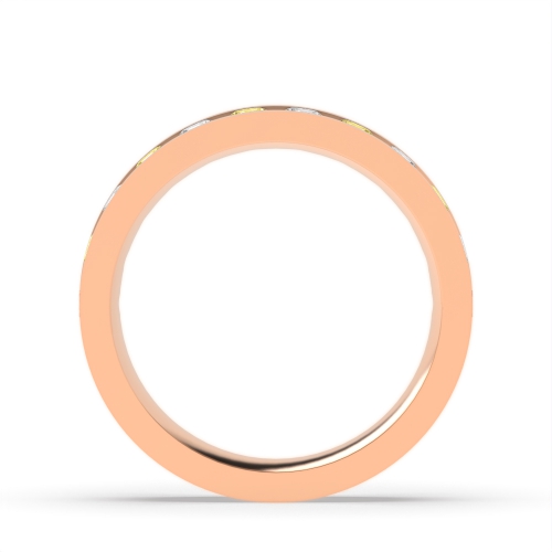 Channel Setting Round Rose Gold Alternate colored lab Eternity Diamond Rings