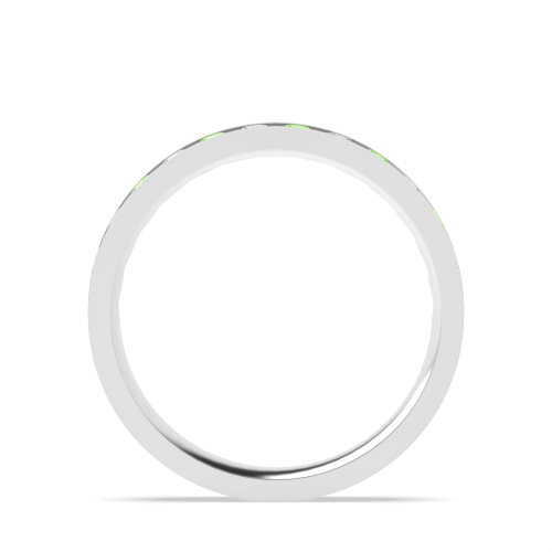 Channel Setting Round Alternate colored lab Green Lab Grown Band Diamond Rings