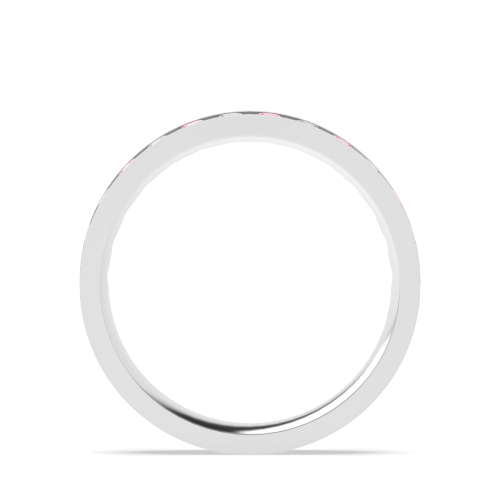 Channel Setting Round Alternate colored lab Pink Lab Grown Band Diamond Rings