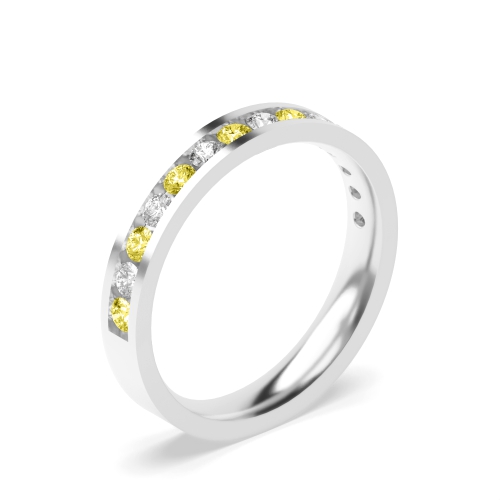 Channel Setting Round Alternate colored lab Eternity Diamond Rings