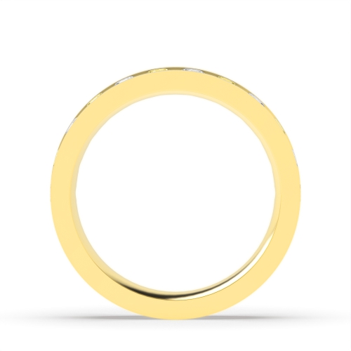 Channel Setting Round Yellow Gold Alternate colored lab Eternity Diamond Rings