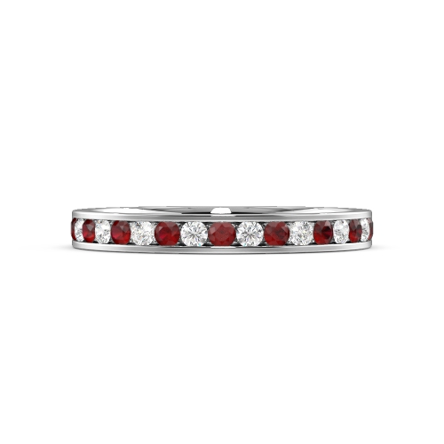 Channel Setting Round And diamond Lab Grown Eternity Diamond Rings